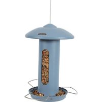 Mangeoire solo métal bleu H total 44 cm pour oiseaux - animallparadise