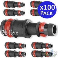 Lot de 100 Embout cannelé 20-16mm avec anneau de sécutité. Raccord tuyau tuyau d'arrosage 20mm à 16mm