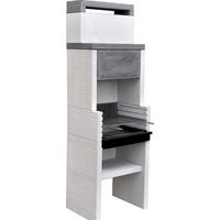 TUOZI - Barbacoa de Obra para Carbón Modelo VENIT flex hotte (Gris/Blanco - 59 x 47 x 185 cm) REF: 4410 - Uso en Exteriores