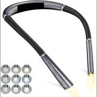 Lampe de lecture rechargeable pour le cou (grise), 3 couleurs, 6 niveaux de luminosité
