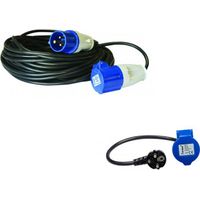 Rallonge électrique 15m P17 – Câble 3 x 2,5 mm² 16A – Adaptateur femelle P17-230V 1,5m – Pour camping-car – Antarion