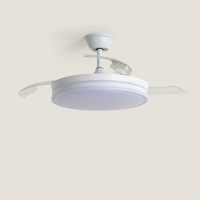 Ventilateur de plafond silencieux DC avec éclairage LED 2560 lm – Pales rétractables 3 – Télécommande – Mode été/hiver