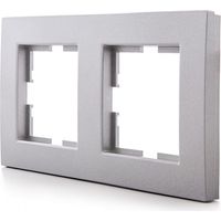 Marco Panasonic Novella 2 Elementos Horizontal/Vertical , Tecnopolímero, Plata (Compatible Mecanismo Karre)