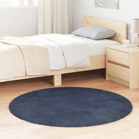vidaXL Tapis shaggy à poils longs NAVARRA bleu marine 120x120 cm