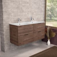 Inda - Meuble de salle de bain L.120 avec double vasque mat /