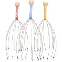 Lot de 3 masseurs de tête, gratte-cuir chevelu, gratte-cheveux portatif, outils de massage relaxants pour la tête et le corps (couleur aléatoire).