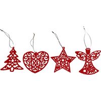 ADDOBBO GLITTER ROSSO 10 CM, MODELLI ASSORTITI PREZZO CADUNO