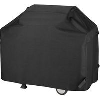 Outdoor-Grillabdeckung, strapazierfähige 210D Oxford-Plane zum Schutz von Gasgrills, wasserdichte Grillplattenabdeckung, UV-Schutz, winddicht, staubdicht (145 x 61 x 117 cm, Schwarz)
