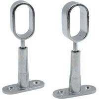 Barcelona Support Tringle Penderie 2 Support pour Barre Penderie Ovale Hauteur 41 à 105mm Zinc-Aluminium Support Central de Tube pour Armoire Penderie Vetement, Tringle Rideau Plafon
