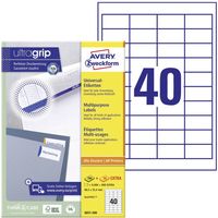 Avery-Zweckform 3657 Etichetta universale 48.5 x 25.4 mm Carta Bianco 4000 pz. A tenuta permanente Stampante a getto d'