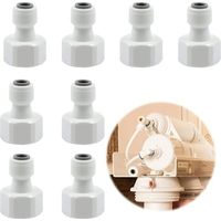 8 Pièces Adaptateur Purificateur Connecteur Filtre Eau - Connexion Tuyau Alimentation Raccord Fileté 1/2 " Converti en Rapide 1/4" pour Raccorder les Raccords Tuyauterie Réfrigérateur