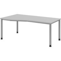 bümö Schreibtisch Serie-H Gestell: Silber Freiform: 180 x 100 cm