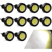 10 luces LED Eagle Eye de 23 mm y 3 W para coche, luces de posición DRL para motocicletas de carreras (blancas)