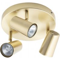 Litecraft Chobham Spotlight Plate Adjustable Ceiling 3 Light - Satin Brass