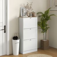 Meuble à chaussures moderne et compact à trois tiroirs - Blanc