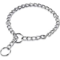 Collier de Chien en Métal Collier Chaîne de Chien Collier Ras du Cou de Chien en Acier Collier Anti-Glissement Ras du Cou de Marche Formation pour Animaux de Compagnie 3 mm x 55 cm