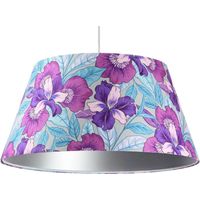 Suspension big bell - Tropical violet bleu et intérieur argenté