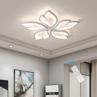 Ganeed Lámpara de techo moderna, lámpara de techo LED regulable de 23,6 pulgadas, lámpara de techo empotrada, lámpara de techo acrílica con control remoto para sala de estar, comedor, dormitorio, 50 W