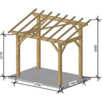WMU – Garage bois autoportant 1 véhicule – Surface 5.3 m² – Longueur 2.8 m – Largeur 1.9 m – Pente 30% pour protection pluie et neige