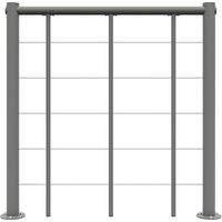 Ringhiera per scala dritta - Grigio - Acciaio termolaccato - Lunghezza 1m - Corrimano in PVC - RE-I-SLM-PVC-G