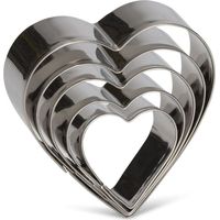 Lotto di 5 Tagliapasta / Stampini a Forma di Cuore - Patisse