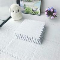 Lot De 12 Dalles De Sol En Mousse EVA Peluche – Tapis Puzzle 30x30 Cm, Marron Clair, Pour Salon, Chambre Ou Salle De Jeux, Antidérapant Et Facile à Nettoyer