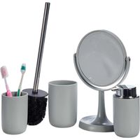 Geschenkset mit Toilettenbürste, Spiegel, Becher und Seifenschale – Badezimmeraccessoires