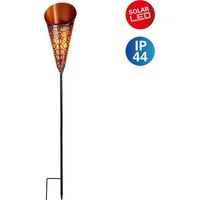 Näve Solar-Gartenleuchte Torch LED mit Dämmerungssensor 96 cm kupfer