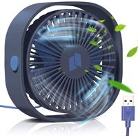 Ventilateur USB, Mini Ventilateur, Ventilateur Silencieux, Ventilateur USB Silencieux Portable Ventilateur USB à 3 Vitesses Réglables, Ventilateur USB pour Camping, Bureau, Sports, Voyage, Alimenté pa