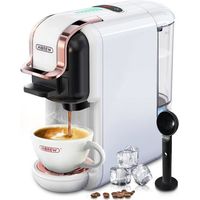 Machine à Café Multi Capsules - HiBREW - 5 en 1 - Pression 19 Bars - Arrêt Automatique - Blanc