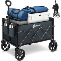 Sekey Bollerwagen, Faltbarer Handwagen 4 Räder, 80KG, Grau