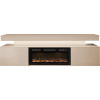 Mobilier1 – Meuble TV Monfero 104 brun clair – Dimensions 190x59x41cm – Matériaux MDF et verre trempé – Éclairage LED intégré – Système push to open