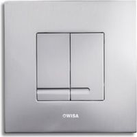 Wisa Delos Plaque de commande 16x16cm carré avec chasse d'eau double en plastique chrome mat