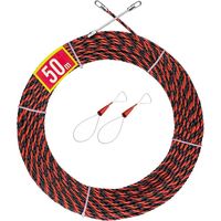 Aiguille Electricien,50m Tire Fil Electrique 5mm DiamèTre Tire Fils Electrique,Tire Fils Electricien Aiguille,Tire Fils Electricien Aiguille, Spiralé Flexible Aiguille Tire Fil(Rouge Noir)-DOU