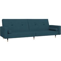 Sofá cama de 2 plazas con dos almohadas terciopelo azul vidaXL