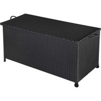 Rattan garden storage box black 270l waterproof