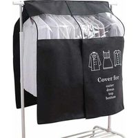 Housse de Protection Poussière Universelle pour Vêtements 90x110cm Noir