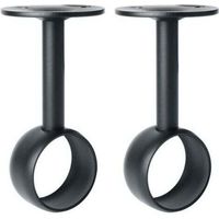 Supporto per asta per tenda, supporto per asta per guardaroba con viti, montaggio a soffitto per tende e guardaroba, acciaio inossidabile nero opaco, diametro 32 mm, 2 pezzi