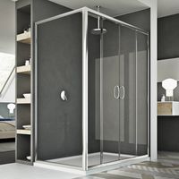 Parois cabine de douche coulissante rectangulaire verre transparent h 185 mod. Replay Duo 2 portes 80X180 cm