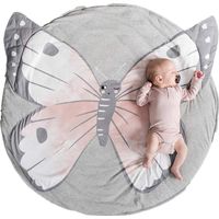 Tapis d'éveil rond papillon pour bébé, couverture papillon pour bébé, tapis d'éveil papillon pour la chambre des enfants et des tout-petits