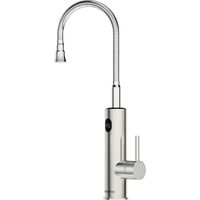 Wasserhahn mit Durchlauferhitzer, 3200W Elektrischer Wasserhahn Küche LED Digitalanzeige Küchenarmatur Edelstahl 360° Flexible Drehung Mischbatterie Küche IPX4 Wasserdicht Armatur Küche