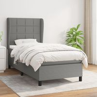 Boxspringbett mit Matratze Dunkelgrau 90x200 cm Stoff vidaXL