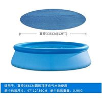 pair 12ft Round Pool Sun Protection Tarpaulin Weather Resistant Foldable Energy Saving Pool Cover