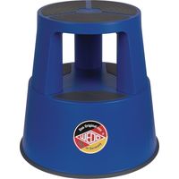 Tabouret à roulettes PP & TPE bleu H.avec/sans charge 420/428mm