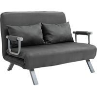 Canapé 3 in 1 convertible Metal gris design moderne gain de place multifonction assise confortable dossier ajustable usage salon bureau chambre 111 x 80 x 78 cm ZIPSOFA