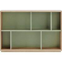 Estantería librería, colección NACK, con 2 niveles de altura en melamina color roble-verde