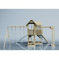 Polarplay Spielturm Knut aus Holz in BlauKinderschaukel
