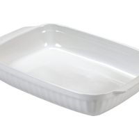 Guardini rechteckige Backform aus Keramik, 30x18 cm, weiß