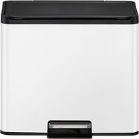 EKO - Poubelle à pédale tri sélectif Essential 2 20+9 litres - Steel Polypropylene - blanc
