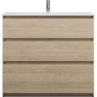 burgbad Lin20 Lavabo bajo para lavabo blanco mate con mueble bajo